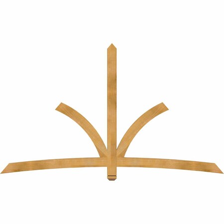 Ekena Millwork Davenport Rough Sawn Timber Gable Bracket, Western Red Cedar, 96"W x 56"H x 2"D x 4"F, 14/12 Pitch GBW096X56X0204DAV00RWR